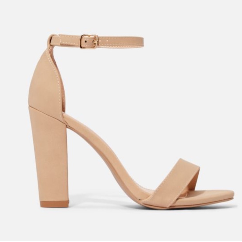 Tan block heels